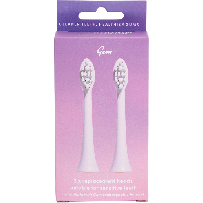 Gem Electric Toothbrush Replacement Heads Rose 2pk