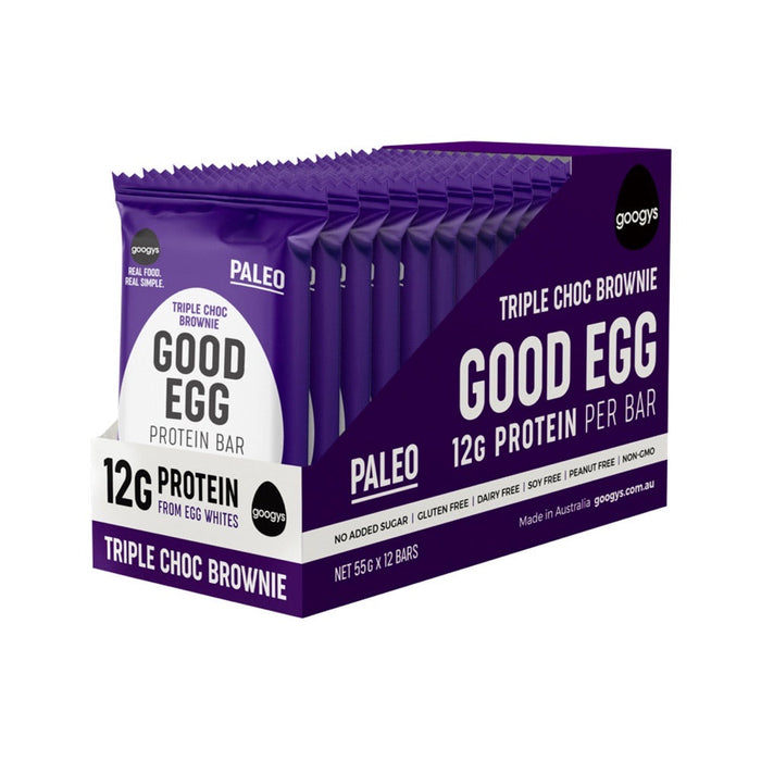 GOOGYS Good Fat Protein Bar 45g x 12 Display Triple Choc Brownie