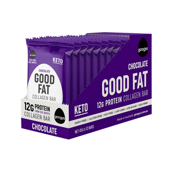 GOOGYS Good Fat Collagen Bar 45g x 12 Display Chocolate
