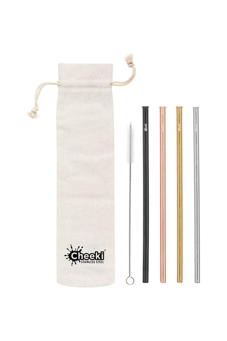 CHEEKI Stainless Steel Straws -Straight All Colours