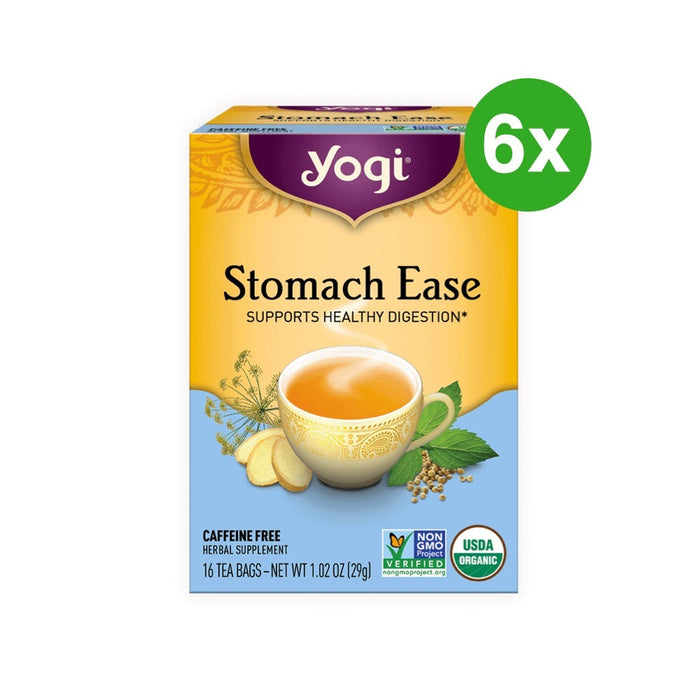 YOGI TEA Herbal Tea Bags Stomach Ease 16 Tea Bags 6 Packs (Extra 5% Off)