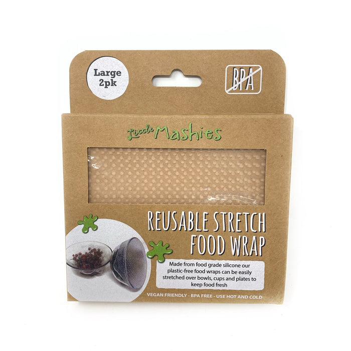 Little Mashies Reusable Stretch Silicone Food Wrap Pack of 2 Large