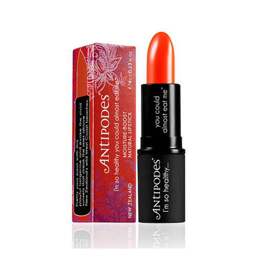 Antipodes Organic Moisture-Boost Natural Lipstick Piha Beach Tangerine 