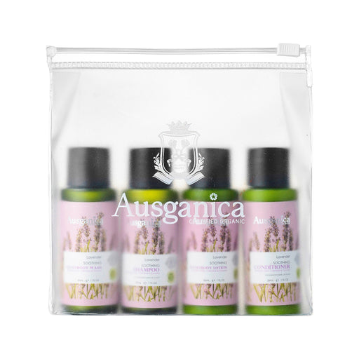 Ausganica Hair & Body Soothing Lavender Travel Kit 30ml x 4 Pack