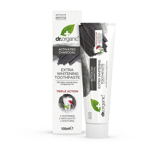 DR ORGANIC Activated Charcoal Toothpaste Extra White Bioactive 100ml