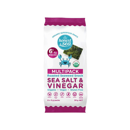 Honest Sea Seaweed - Sea Salt & Vinegar Multipack 6x5g