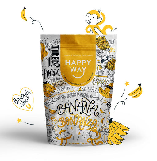 HAPPY WAY Whey Protein Powder - 500g Banana