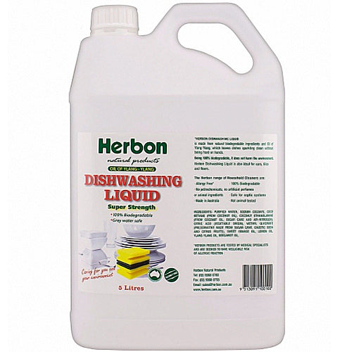 HERBON Biodegradable Dishwashing Liquid 5L Bulk