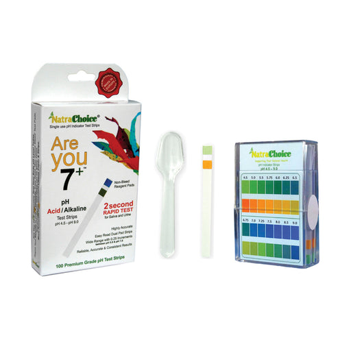 NatraChoice Are you 7+ Instant Result pH Test Kit Acid/Alkaline Saliva & Urine 100 Prem Strips Pack