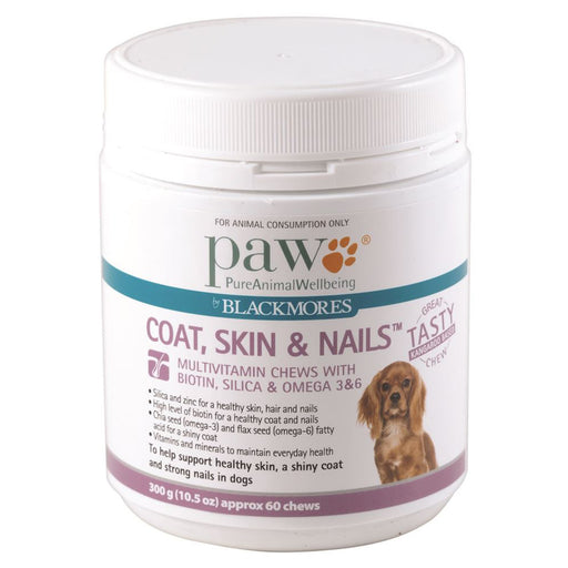PAW By Blackmores Coat, Skin & Nails Multivitamin Chews, approx 60, 300g