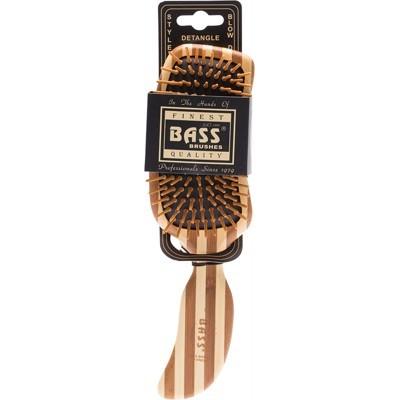 BASS BRUSHES Bamboo Wood Hair Brush Semi S Shaped 1