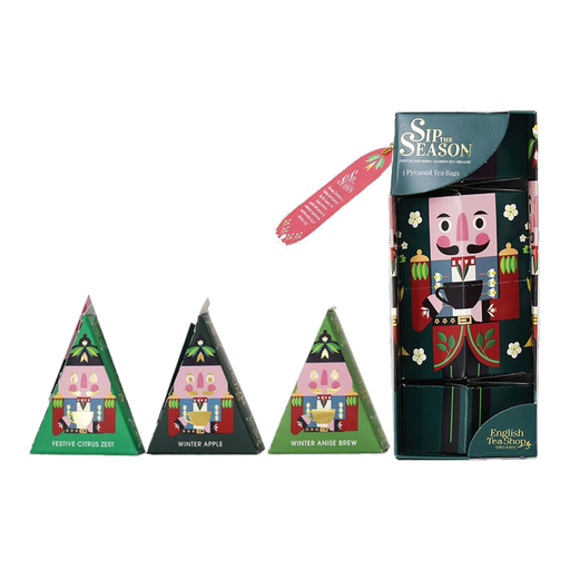 ENGLISH TEA SHOP Nutcracker Stack Valour with 3 organic pyramid tea bags