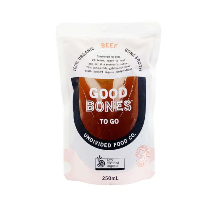 Undivided Food Co Good Bones 100% Organic Beef Bone Broth 8x250ml