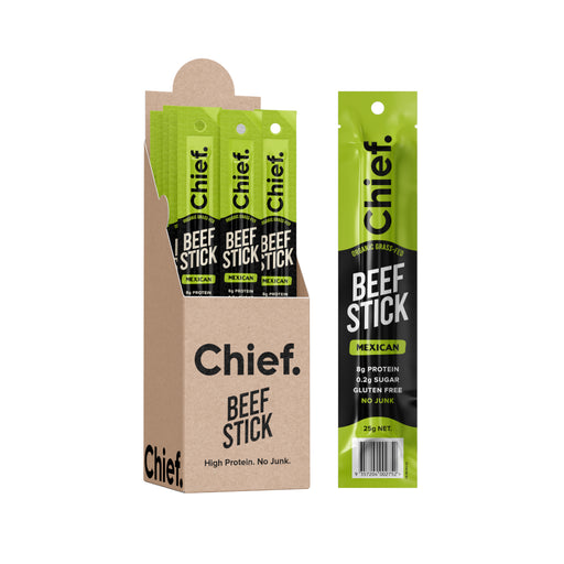 Chief Nutrition Grass Fed Beef Stick - Mexican 12x25g