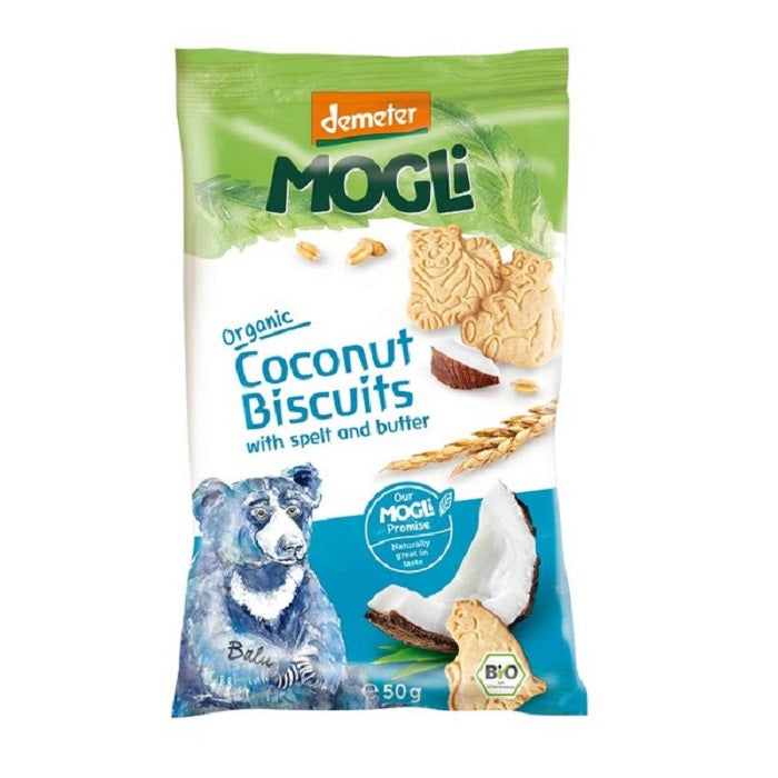 Mogli Organic Spelt Biscuits Coconut 50g x 12