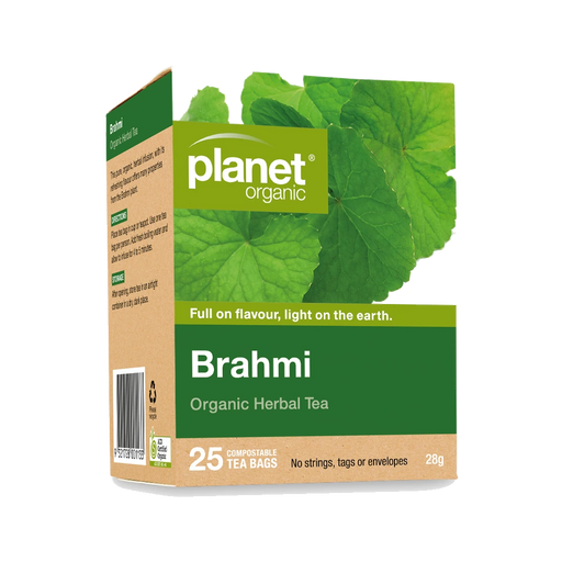 PLANET ORGANIC Brahmi Herbal Tea 25 Bags packaging