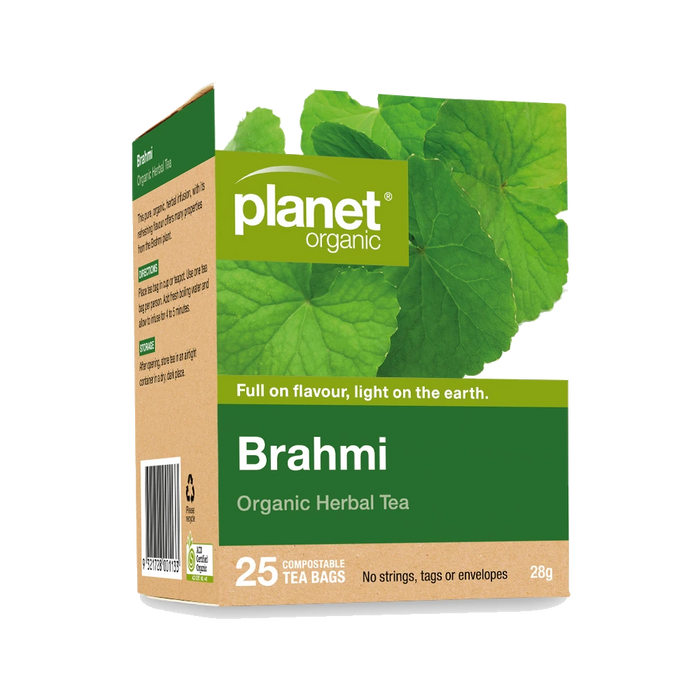 PLANET ORGANIC Brahmi Herbal Tea 25 Bags packaging
