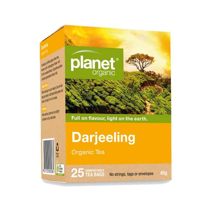 PLANET ORGANIC Darjeeling Tea 25 Bags packaging