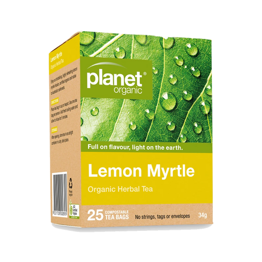 PLANET ORGANIC Lemon Myrtle Herbal Tea 25 Bags packaging