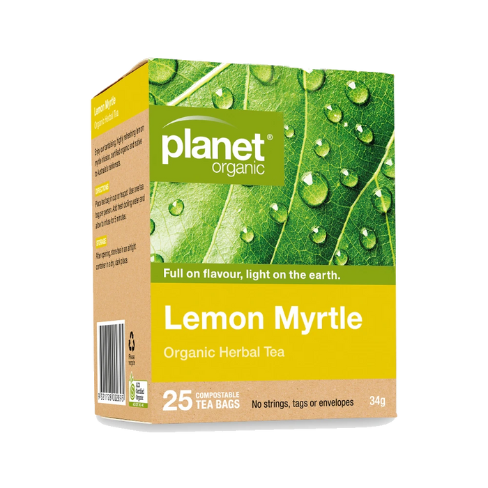 PLANET ORGANIC Lemon Myrtle Herbal Tea 25 Bags packaging