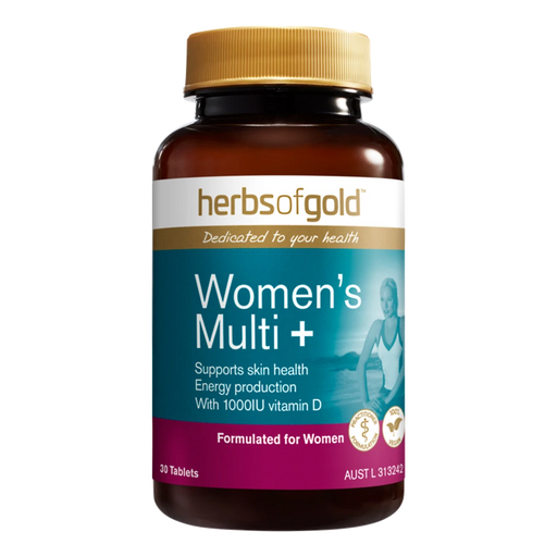 HERBS OF GOLD Women's Multi + 30t - front of bottle