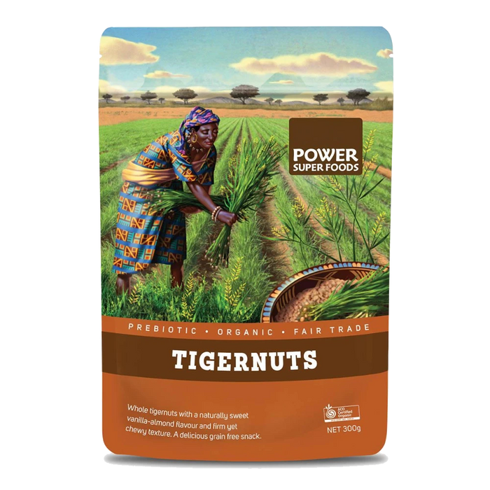 POWER SUPER FOODS Tigernuts Whole The Origin Series 300g front of pouch