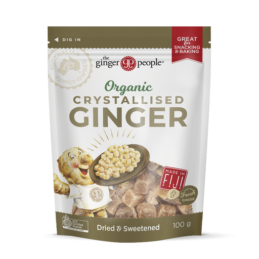 THE GINGER PEOPLE Organic Crystallised Ginger 100g