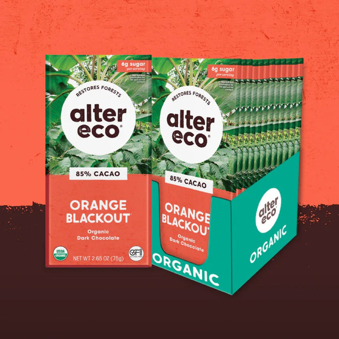 Alter Eco Chocolate Organic Dark Orange Blackout 12x75g