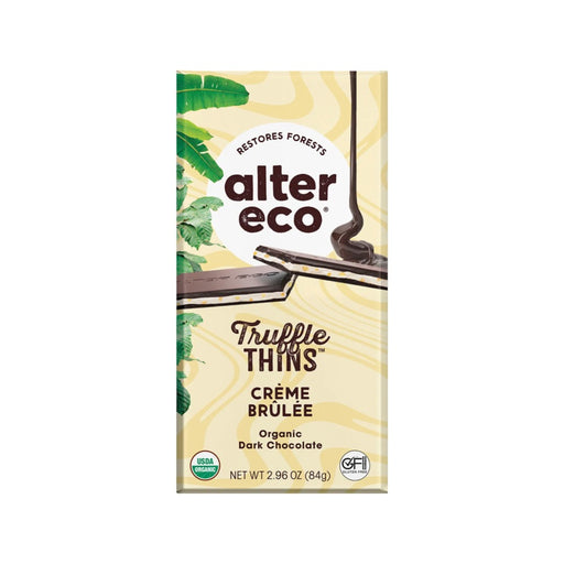 ALTER ECO Chocolate Organic Creme Brulee Dark Truffle Thins 12x84g