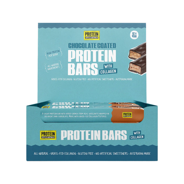 PROTEIN SUPPLIES AUSTRALIA Protein Bar with Collagen Chocolate Hazelnut 12x45g