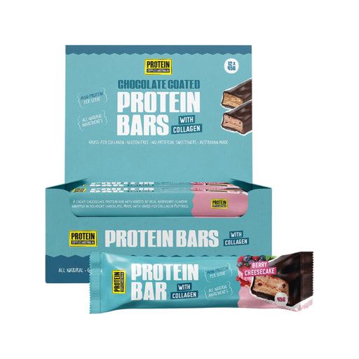 PROTEIN SUPPLIES AUSTRALIA Protein Bar with Collagen Berry Cheesecake 12x45g