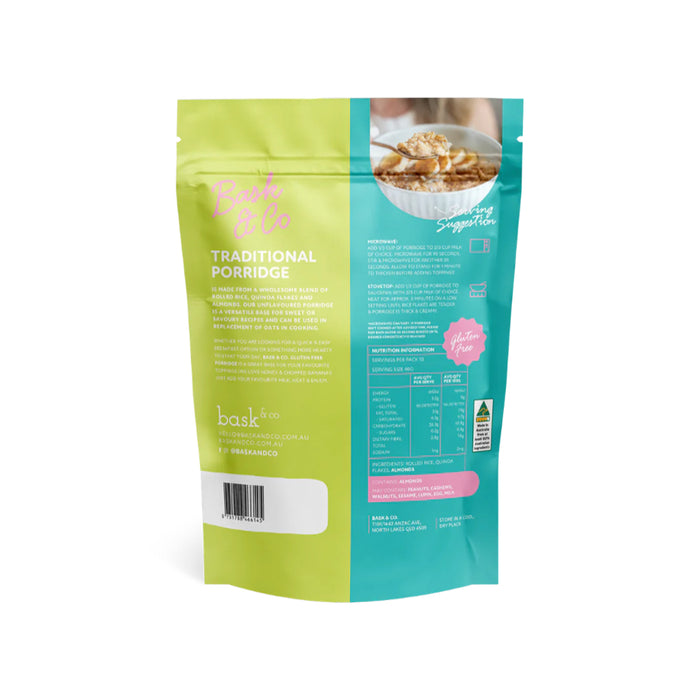 Bask and Co Gluten Free Porridge - Traditional 400g