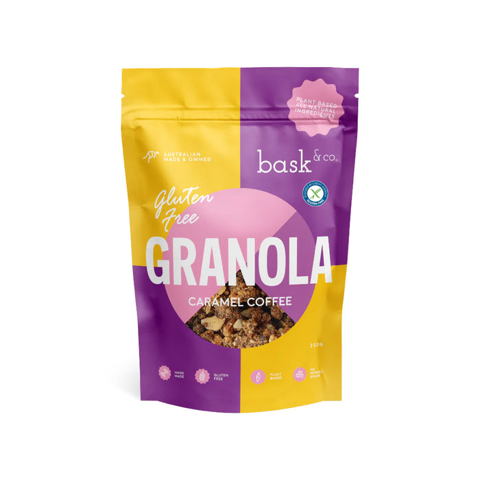 Bask & Co Gluten Free Granola Clusters - Caramel Coffee 250g