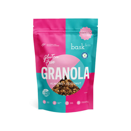 Bask & Co Gluten Free Granola Clusters - Almond & Coconut 250g