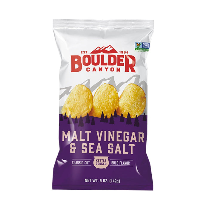BOULDER CANYON Classic Malt Vinegar & Sea Salt Potato Chips 142g