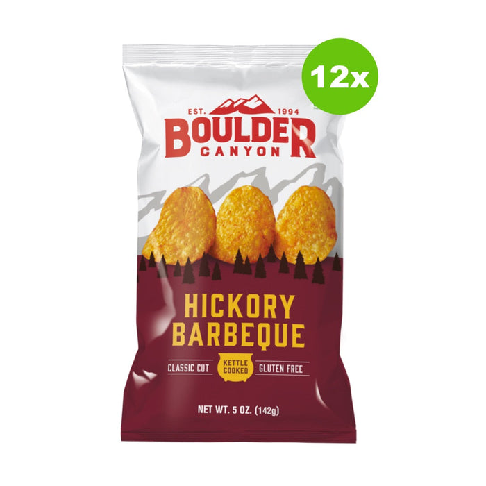 BOULDER CANYON Classic Hickory Barbeque Potato Chips 12x142g