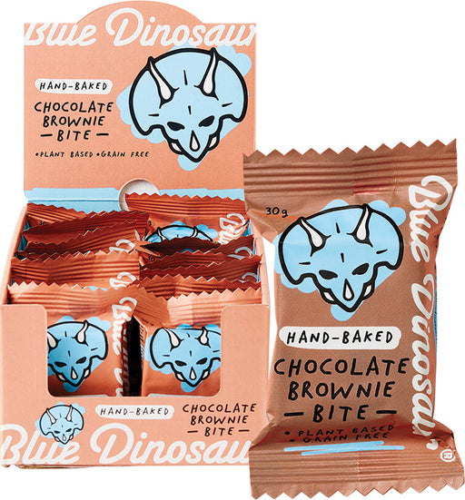 BLUE DINOSAUR Hand-Baked Bite Bars Box Of 18 (18x30g) Chocolate Brownie