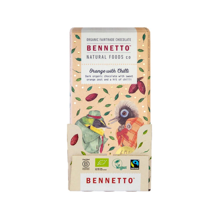 BENNETTO Organic Dark Chocolate Orange with Chilli 12x80g