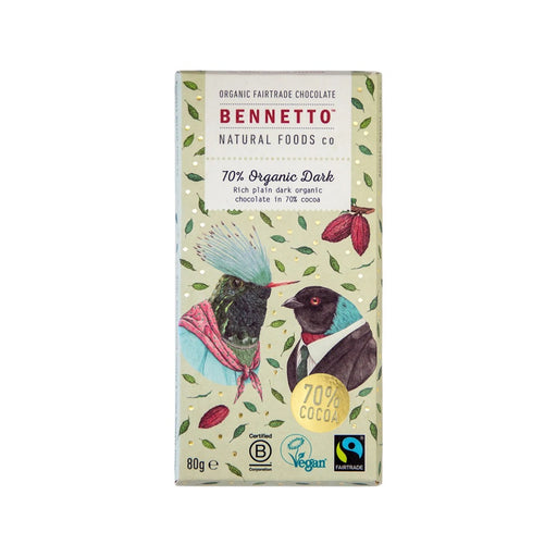 BENNETTO Organic Dark Chocolate 70% Organic Dark 12x80g