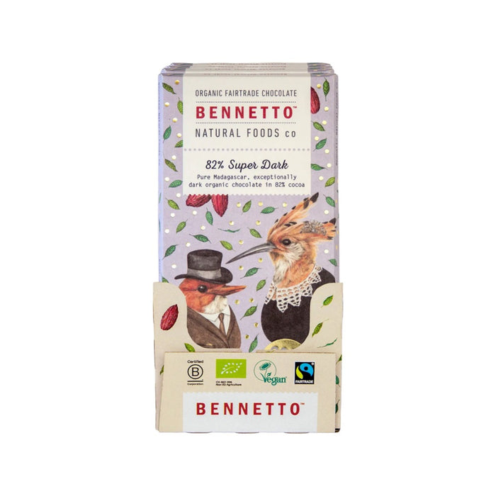 BENNETTO Organic Dark Chocolate 82% Super Dark 12x80g