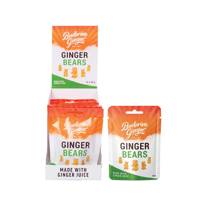 BUDERIM GINGER Ginger Bears 12x40g