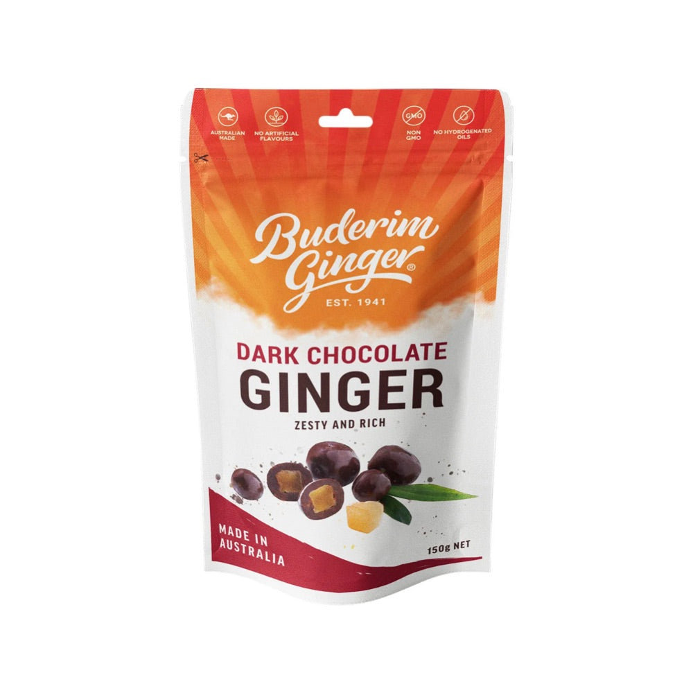 Buderim Ginger Dark Chocolate Ginger Zesty And Rich 150g — Australian