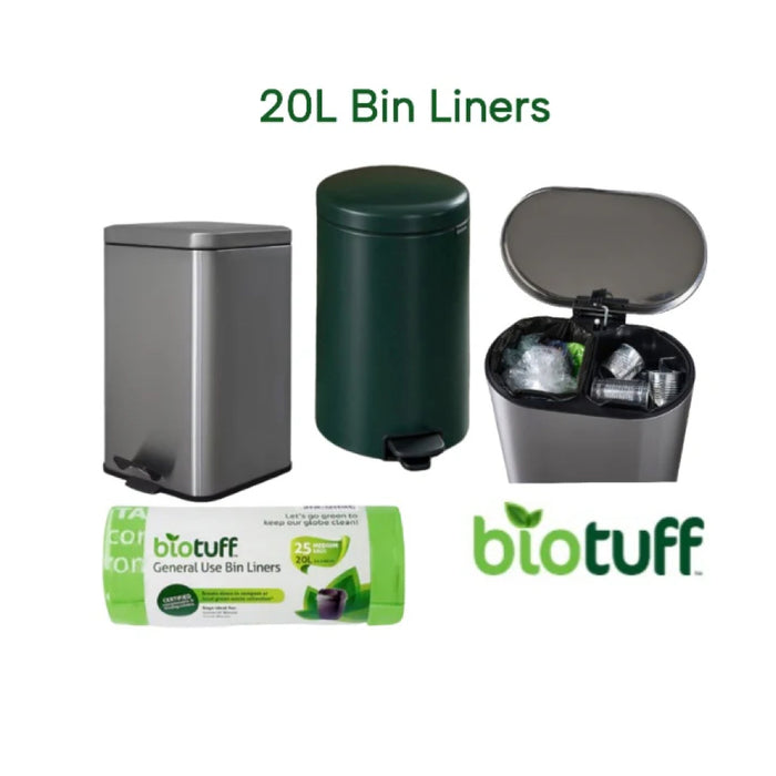 BIOTUFF General Use Bin Liners Medium20L 25pk