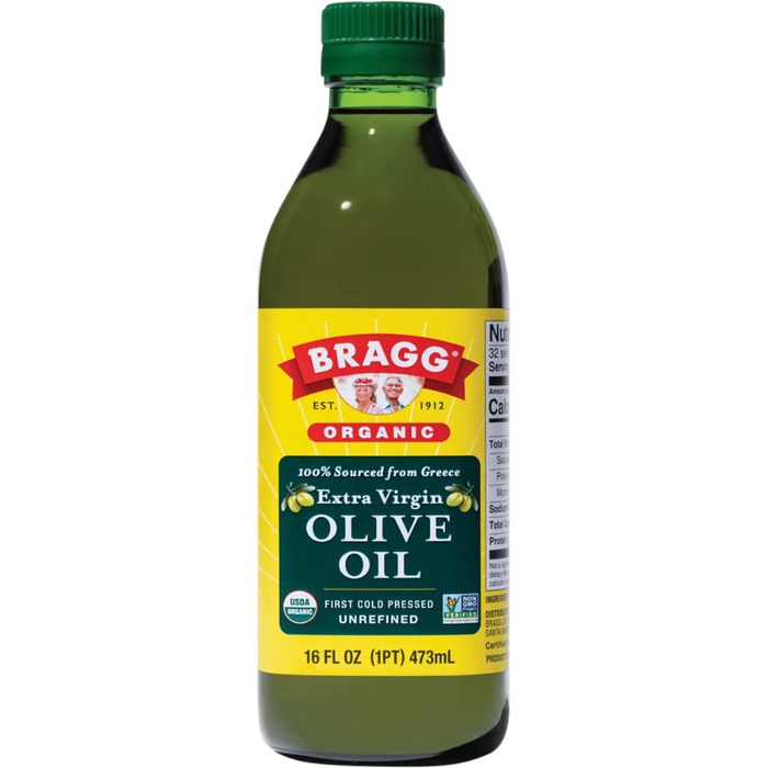 BRAGG Organic Olive Oil Extra Virgin, Unrefined & Unfiltered 473ml