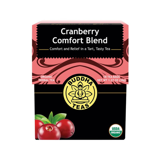 Buddha Teas Organic Herbal Tea Bags Cranberry Comfort Blend 18pk