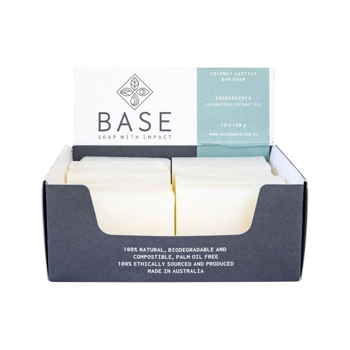 BASE (Soap With Impact) Soap Bar Coconut Castile 120g x 10 Display (unboxed)