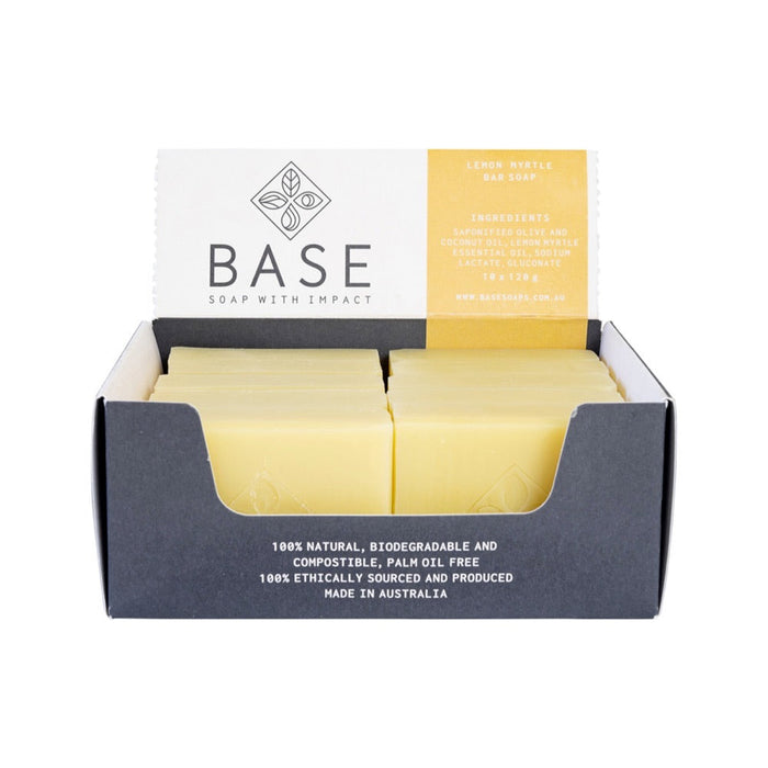 BASE (Soap With Impact) Soap Bar Lemon Myrtle 120g x 10 Display (unboxed)