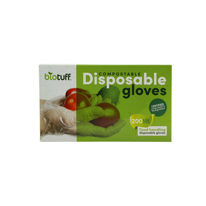BIOTUFF 200 Compostable Disposable Gloves Large