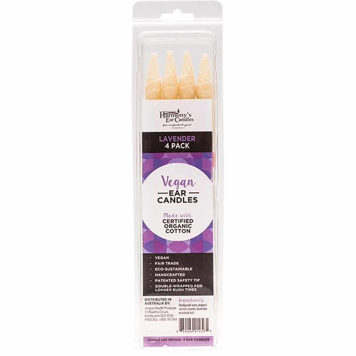HARMONY'S EAR CANDLES Vegan Ear Candles Lavender 4 Pack