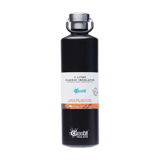 CHEEKI Stainless Steel Bottle Insulated 1L Black